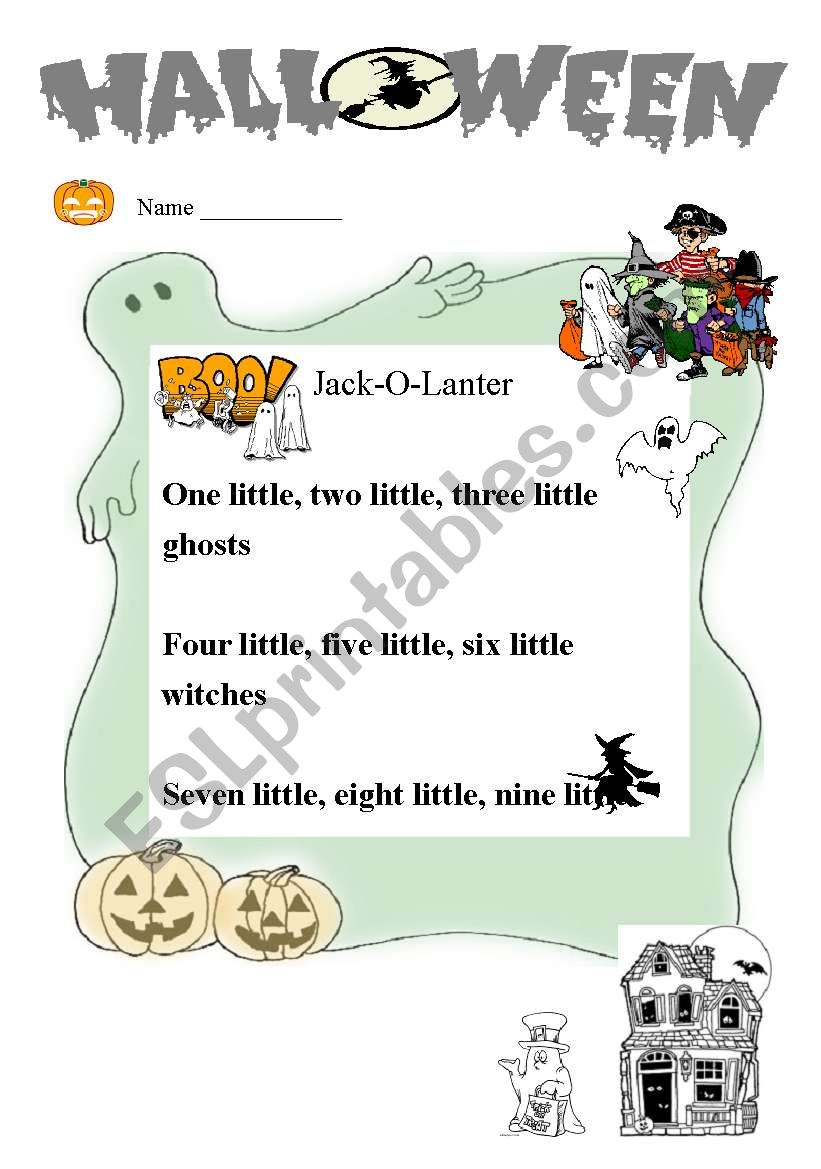 Halloween 3 worksheet