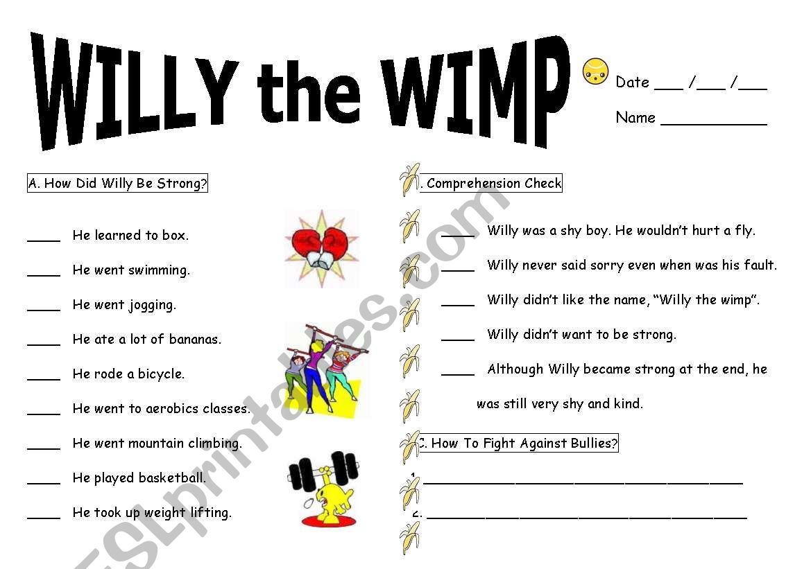 Willy the Wimp worksheet