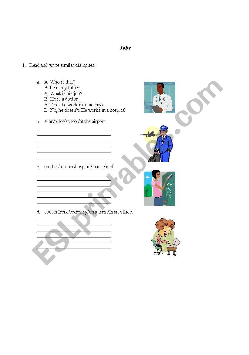 Jobs worksheet