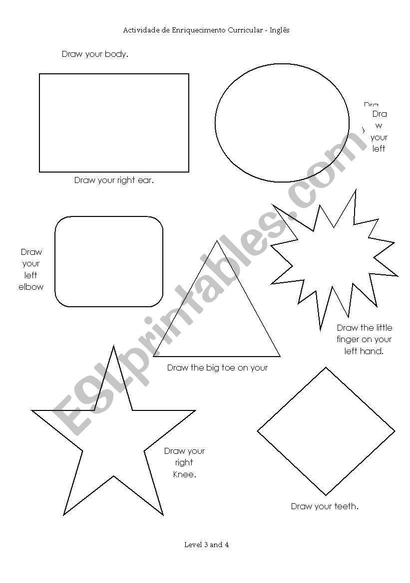 Draw your body worksheet