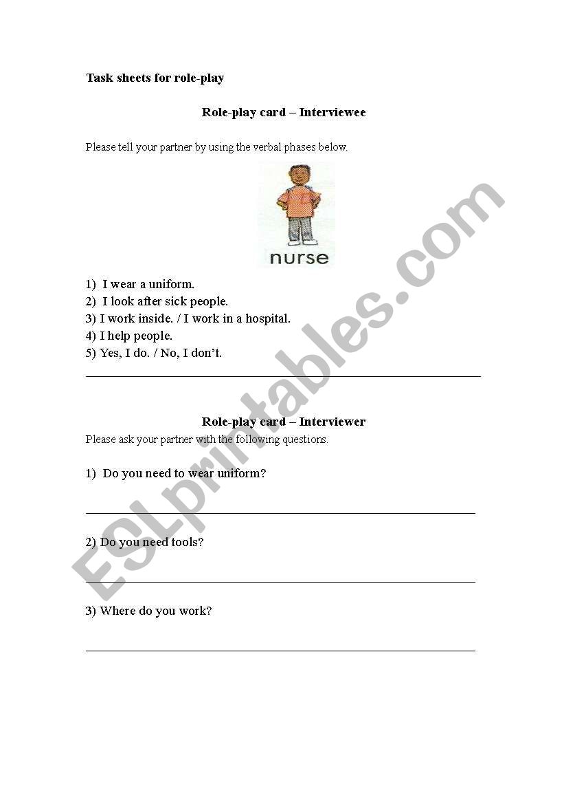 Interview -- Jobs worksheet