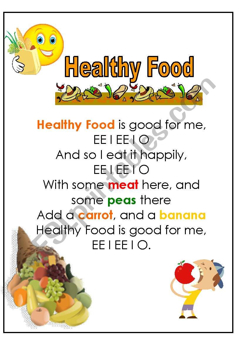 Healthy Food worksheet