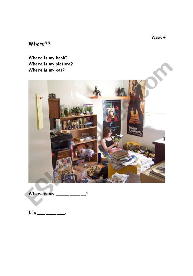 English worksheets: 5 W´s lesson- where