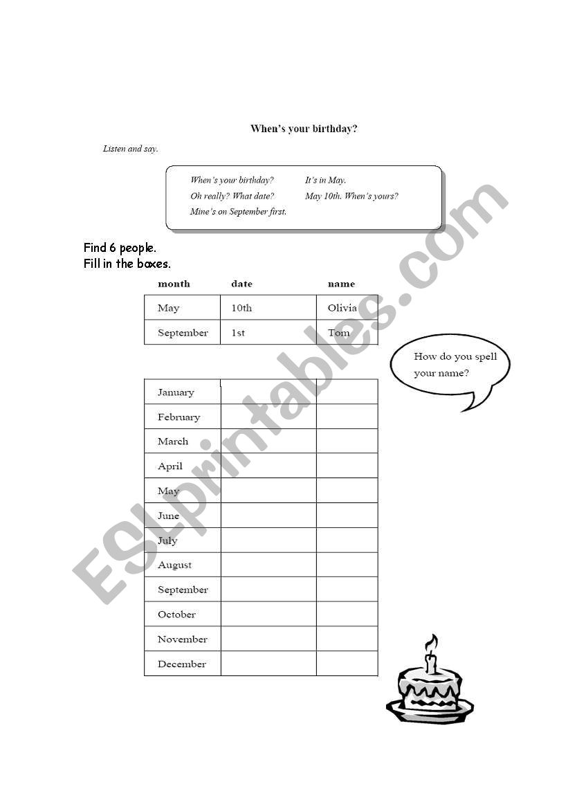 5 Ws: When? worksheet