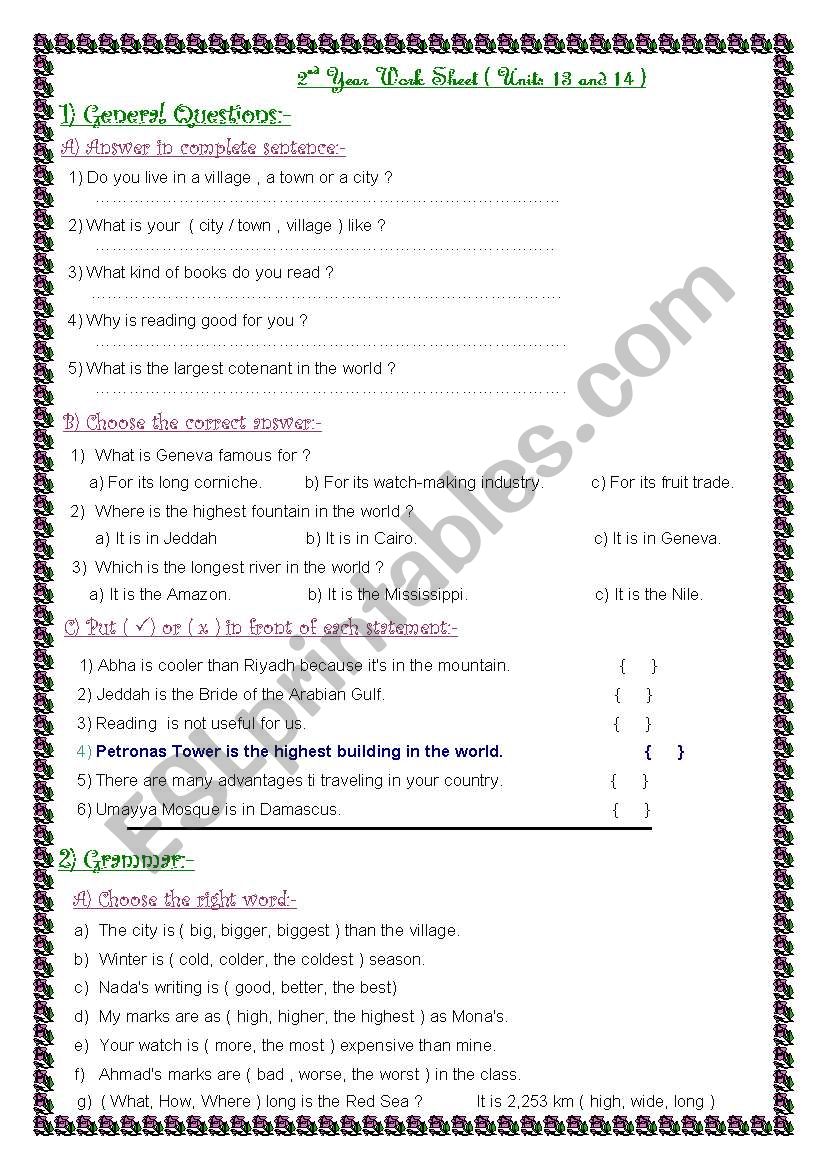 U:13 worksheet