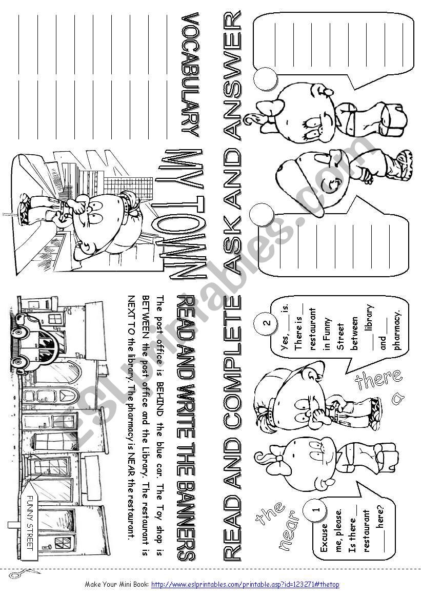 My Town Mini Book worksheet