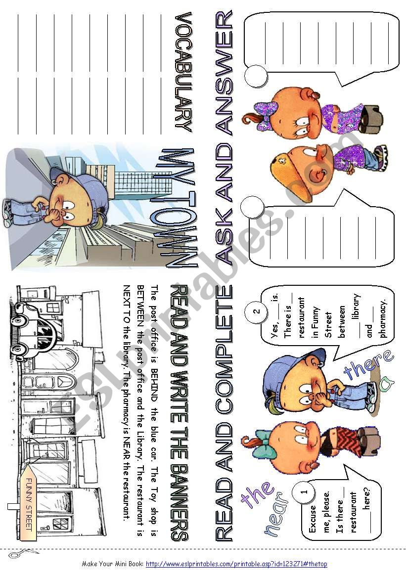 My Town Mini Book worksheet