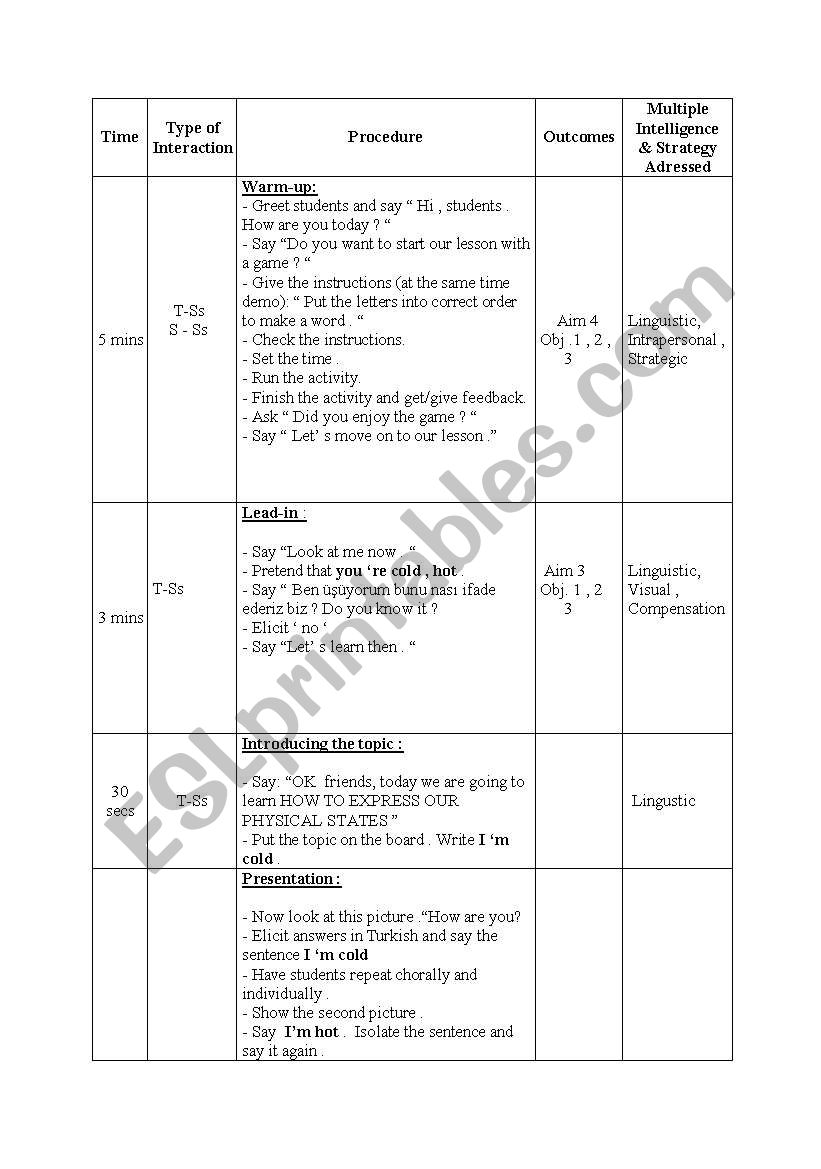 lesson plan for physical state