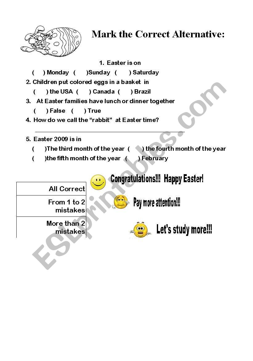 Are you ready for Easter? worksheet