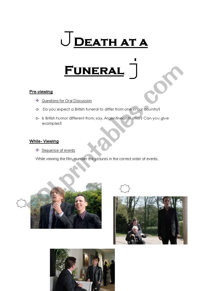 Death at a Funeral worksheet