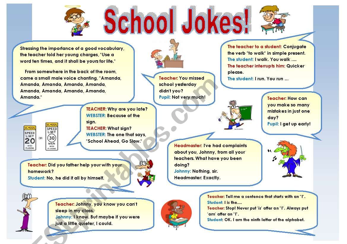 SCHOOL JOKES!  - FOR TEACHERS AND STUDENTS!