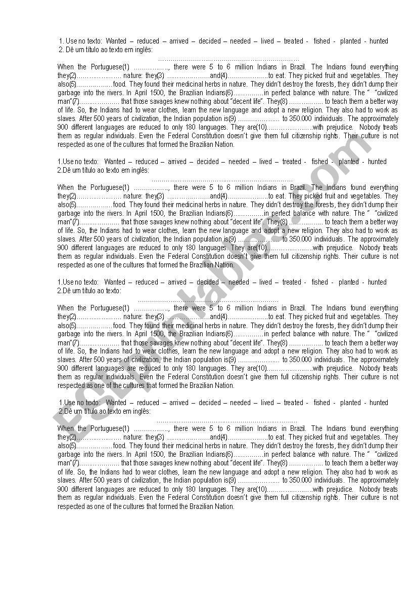 Regular Verbs in the Past Tense