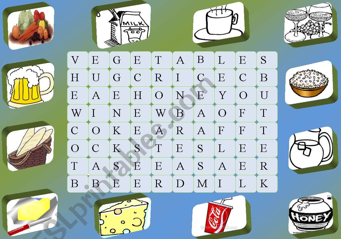 Food (Uncountable) Word search