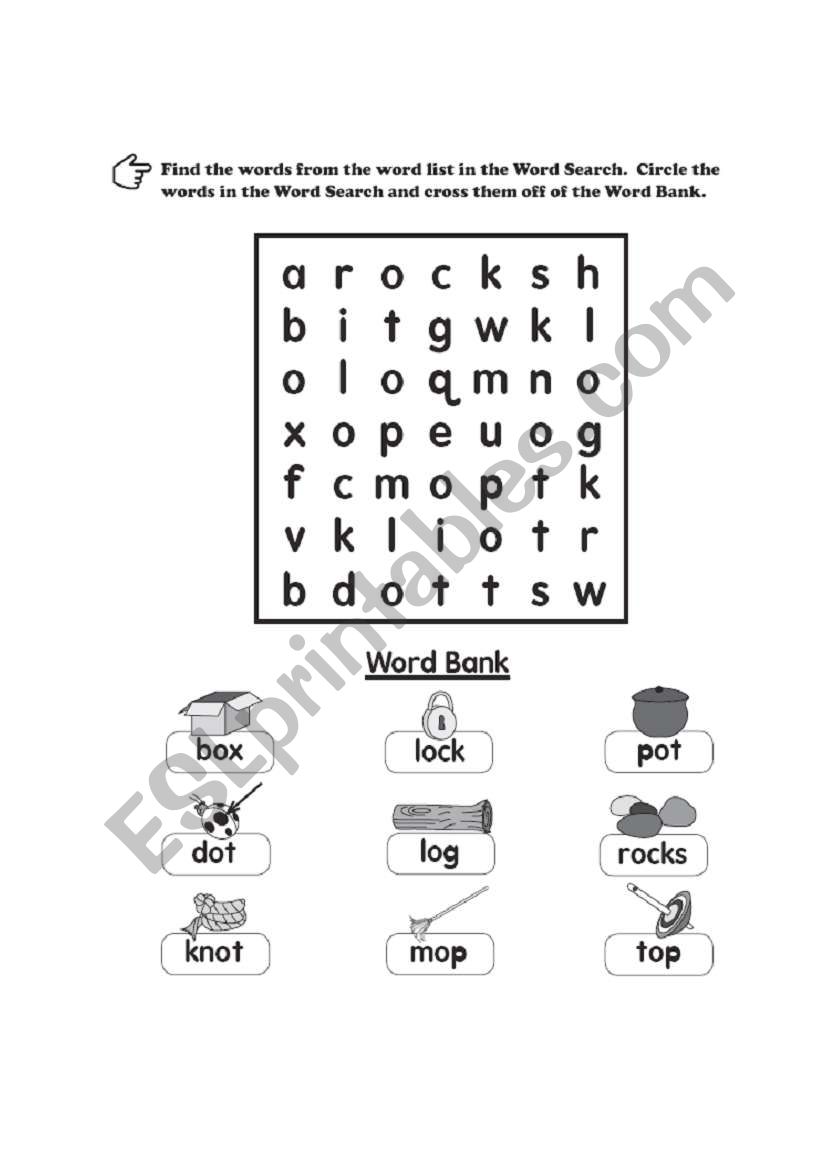 phonics word search worksheet