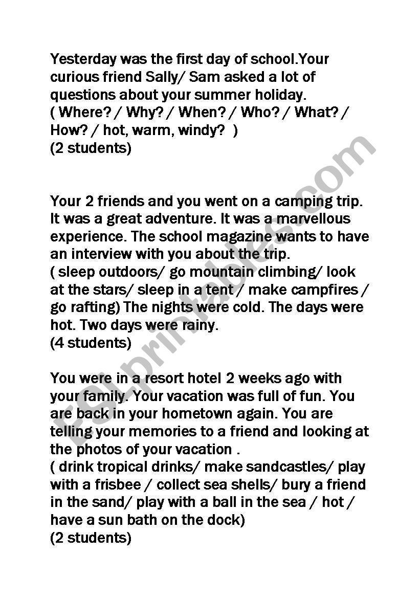 holiday dialogues worksheet