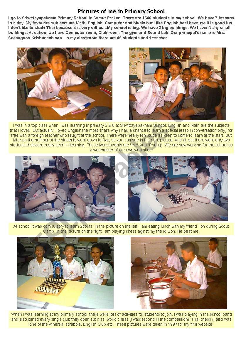 Primary School in Thailand worksheet