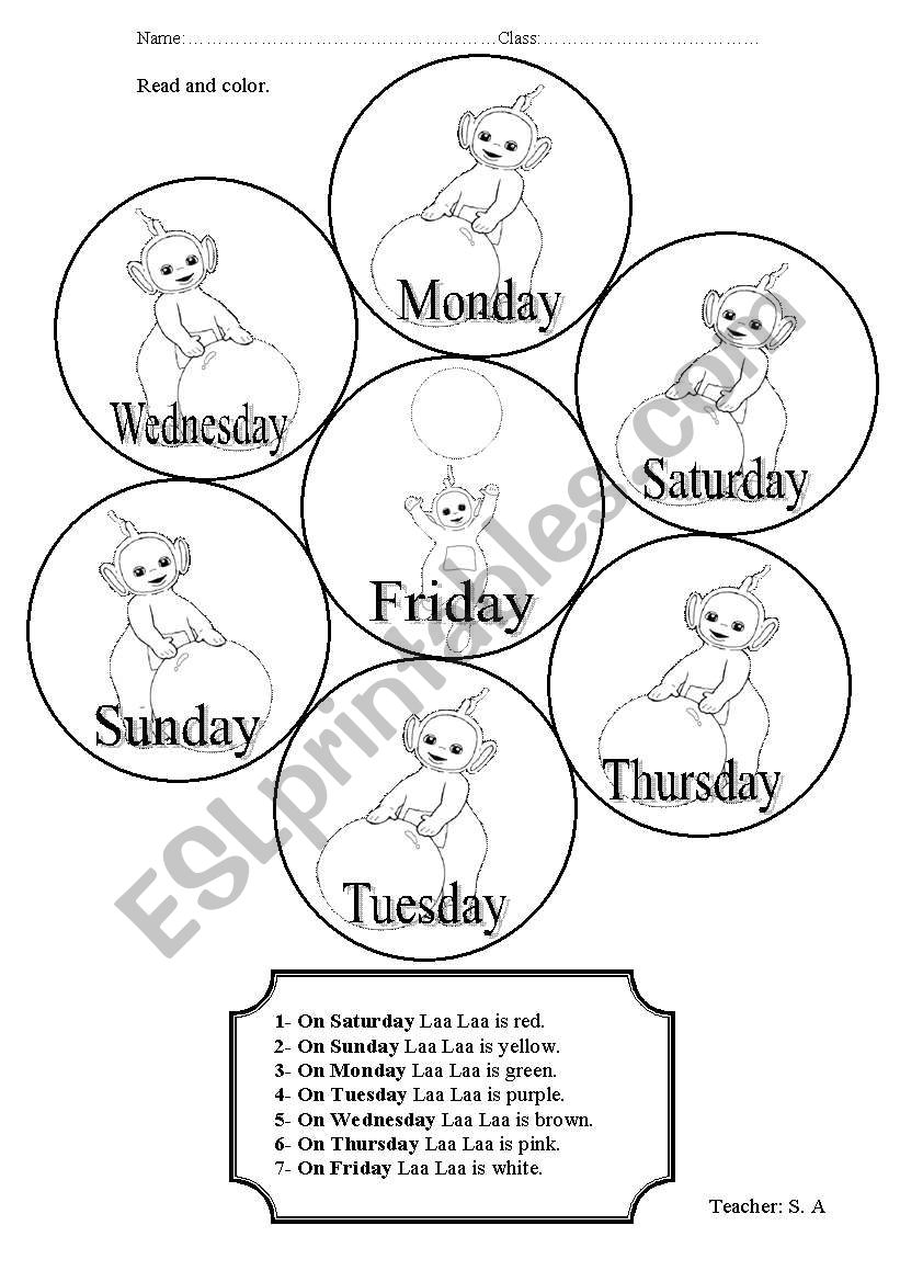 read and color worksheet
