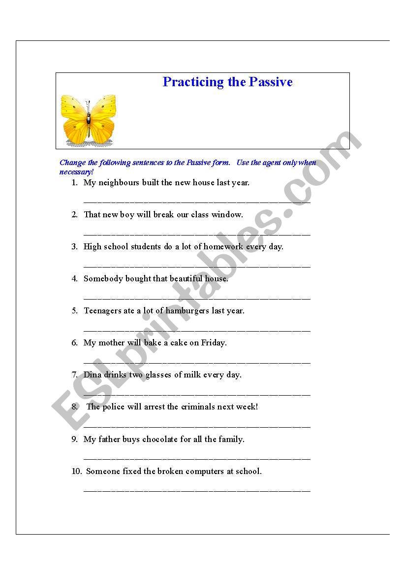 Practicing the Passive worksheet