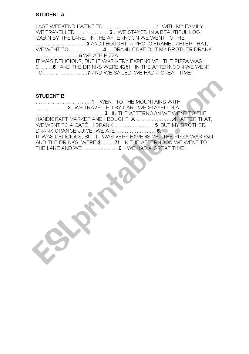 communication gap pair work worksheet