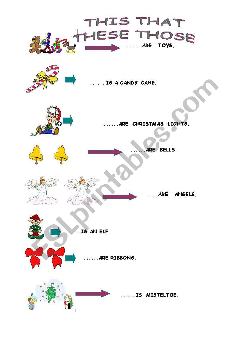 christmas demonstratives3 worksheet