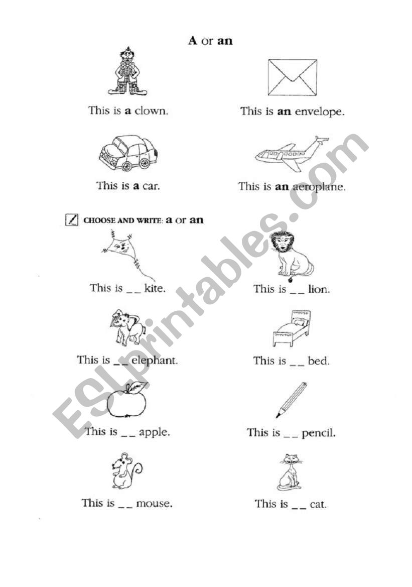 A -AN worksheet