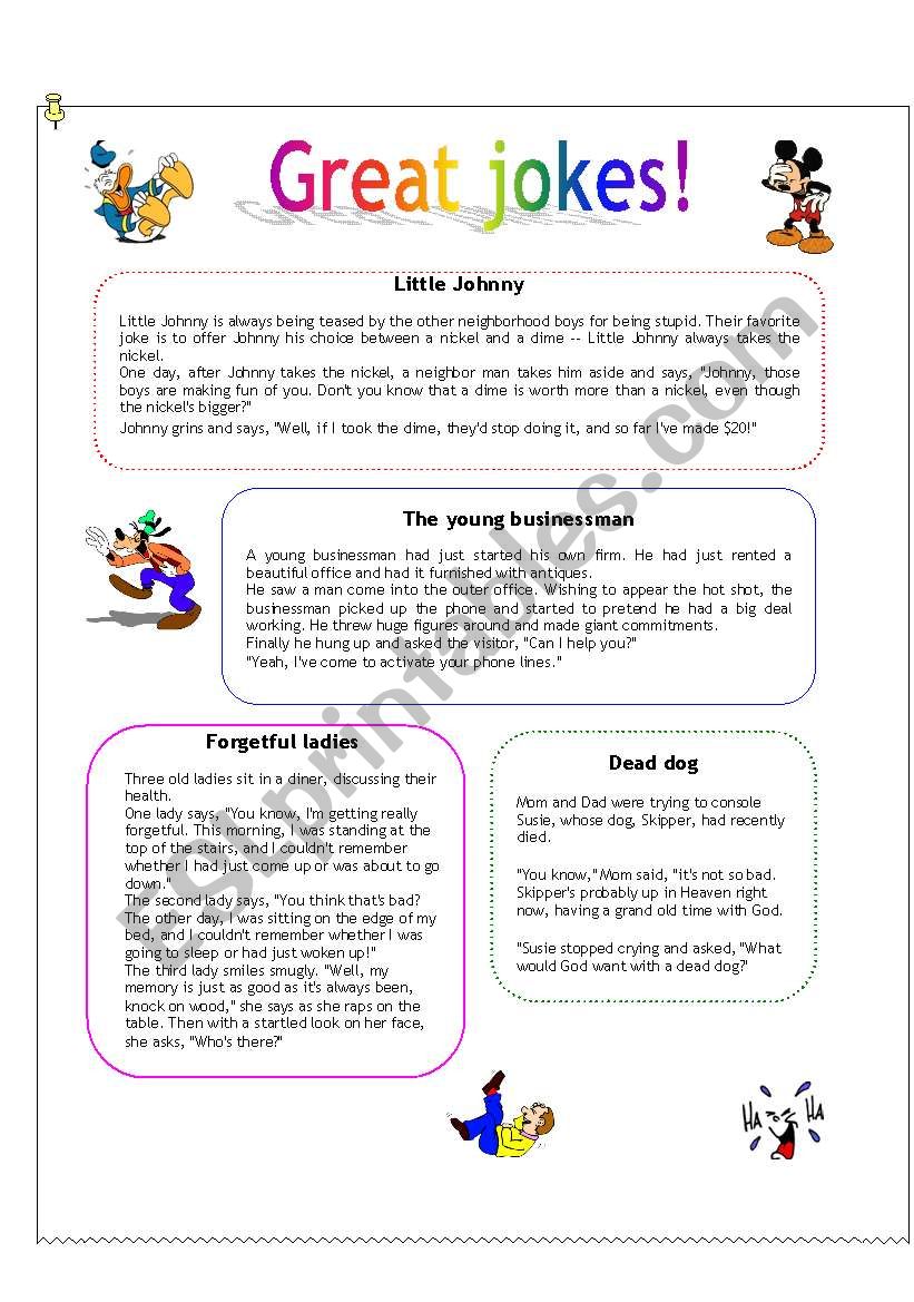 Great Jokes worksheet