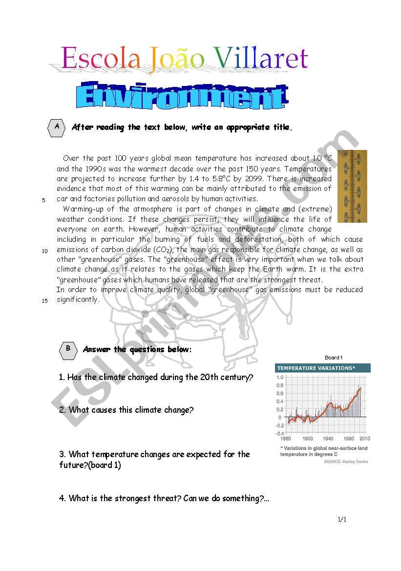 environment worksheet