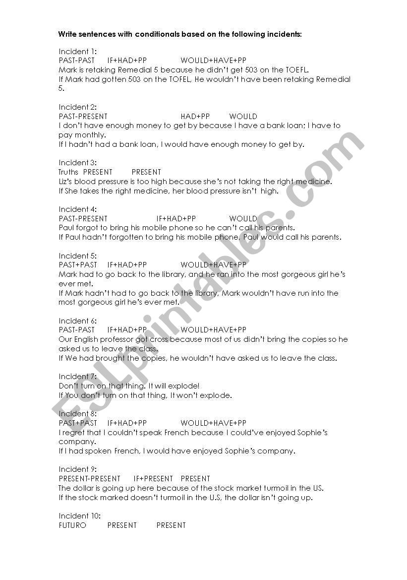 ExeConditionals worksheet