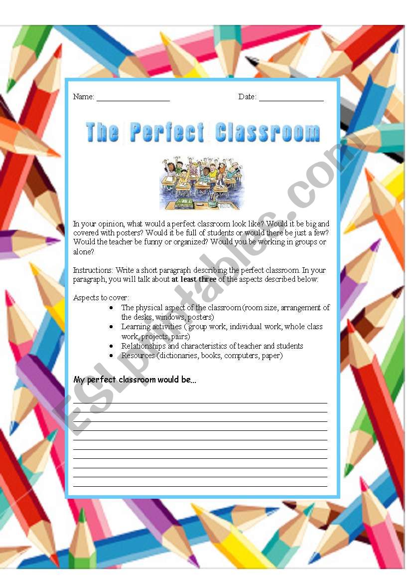 The Perfect Classroom worksheet