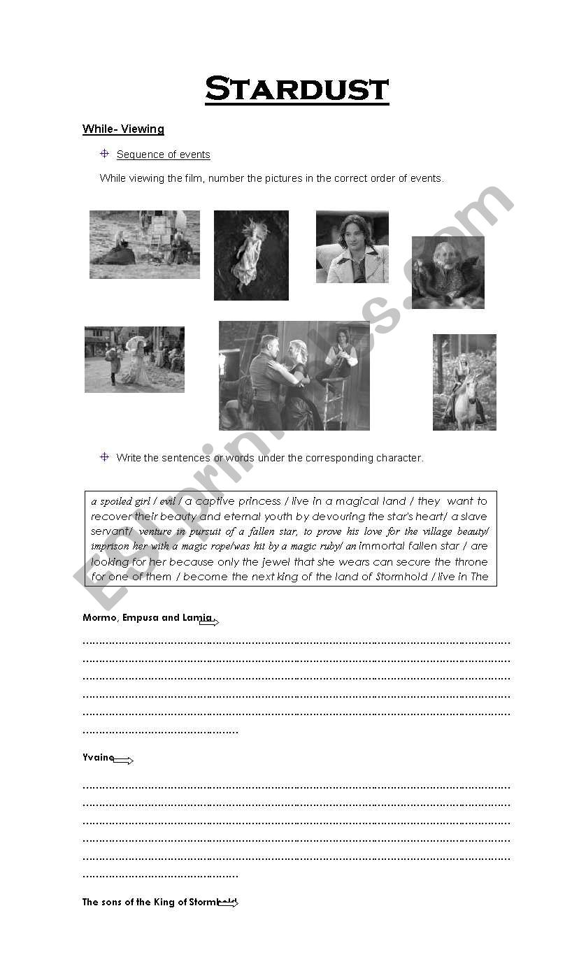 Stardust worksheet