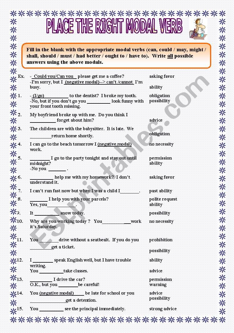 MODAL VERBS worksheet