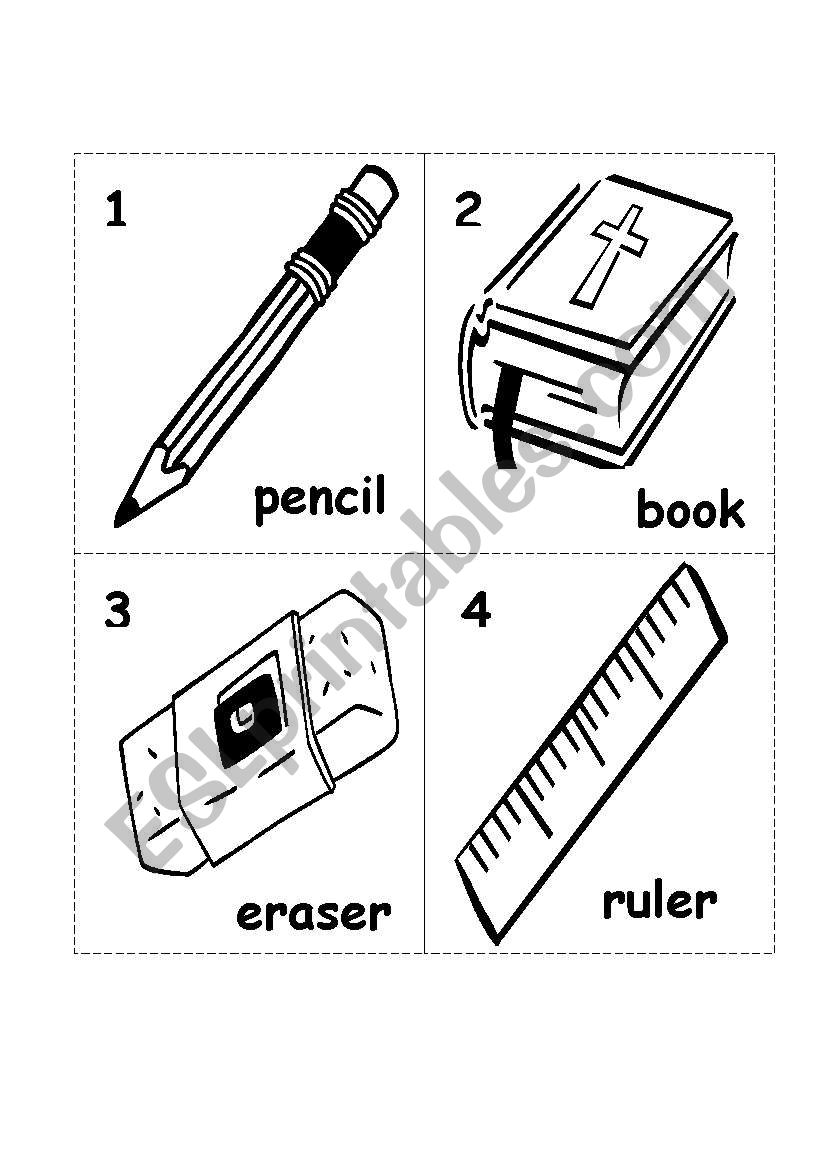 Classroom objects worksheet