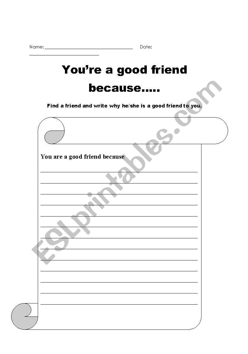 Good Friend  worksheet