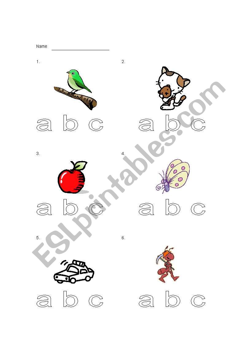 ABC phonics review worksheet