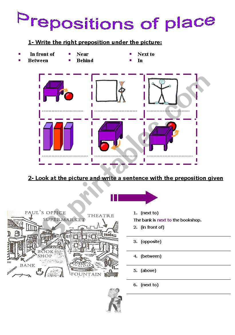 prepositions of place worksheet