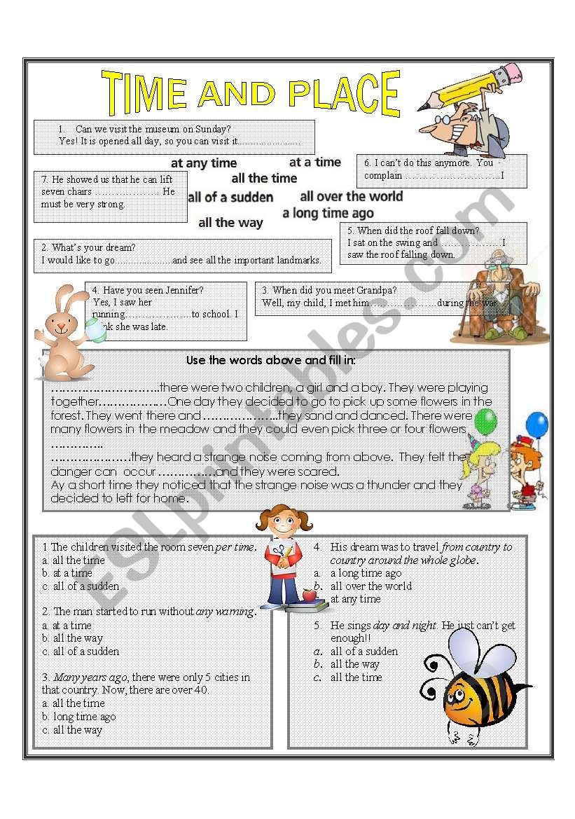 time and place worksheet