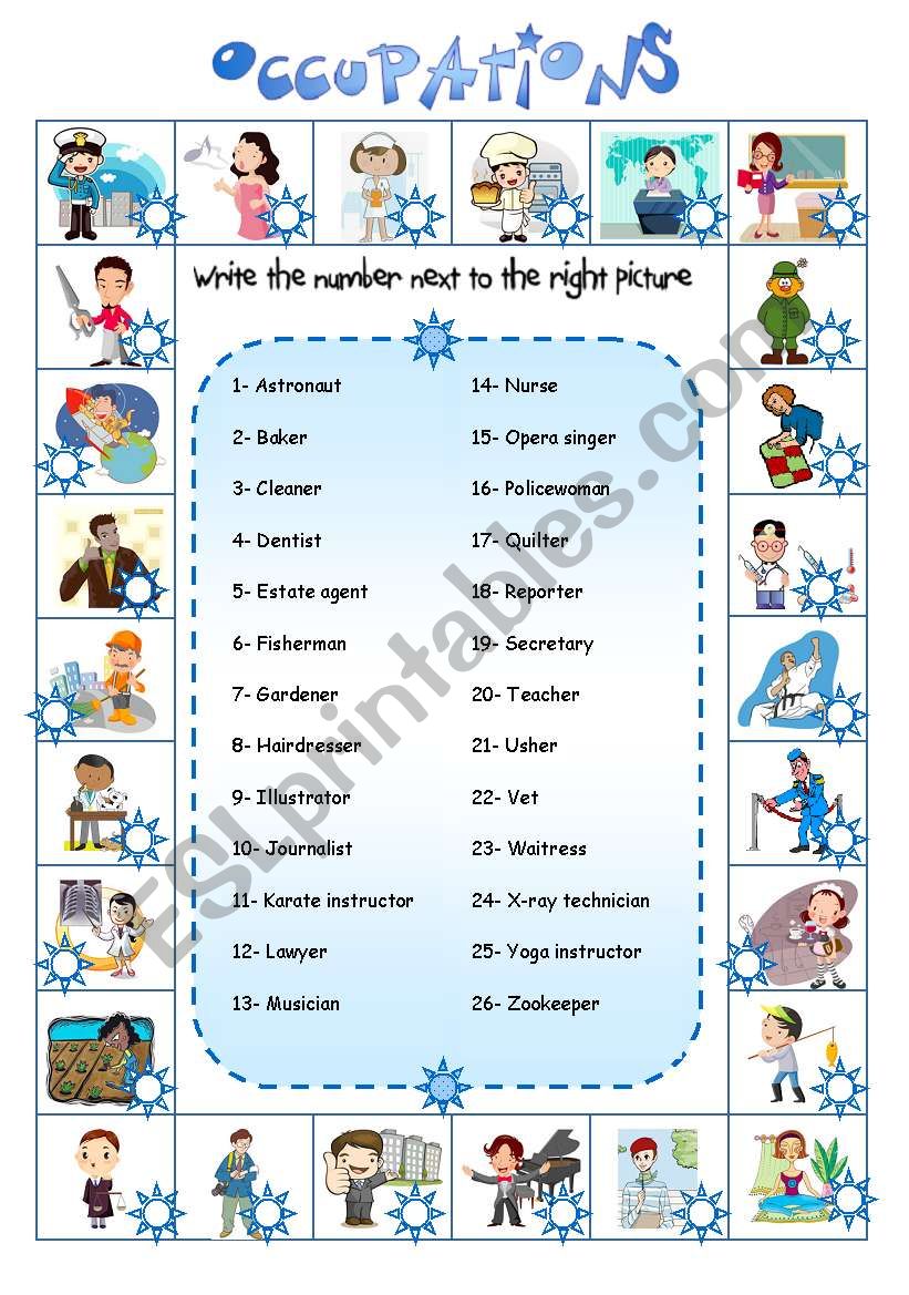 Occupations from A to Z (3)  worksheet