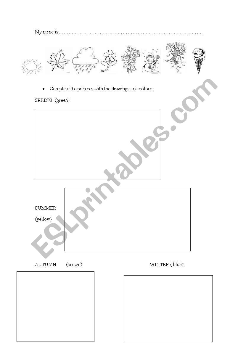 the seasons and colours worksheet