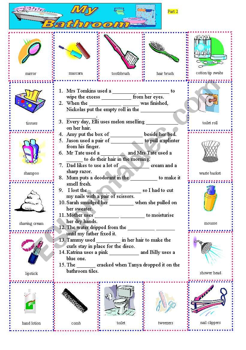 My Bathroom Part 2 of 3 worksheet