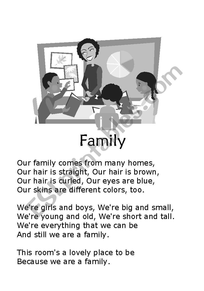 Family Poem worksheet