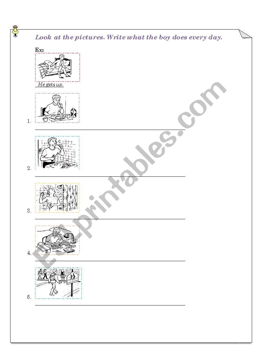 Daily routines worksheet