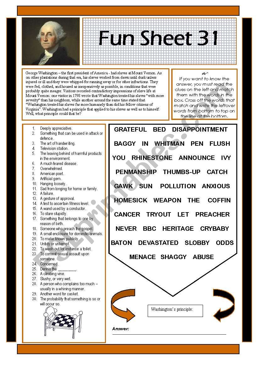 Fun Sheet 31 worksheet