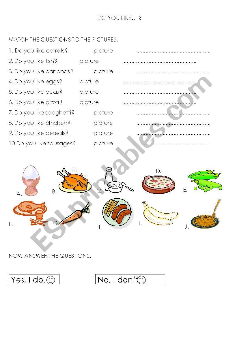 Do you like...? worksheet