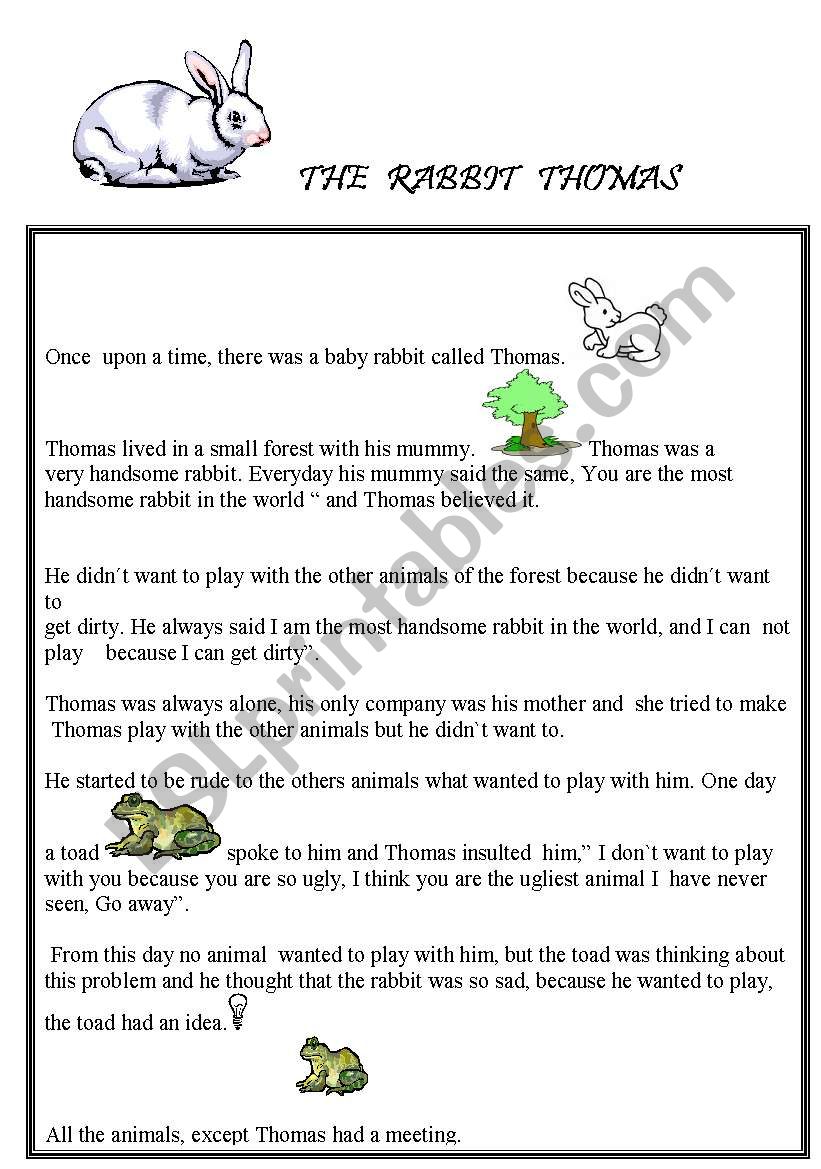 The rabbit Thomas worksheet