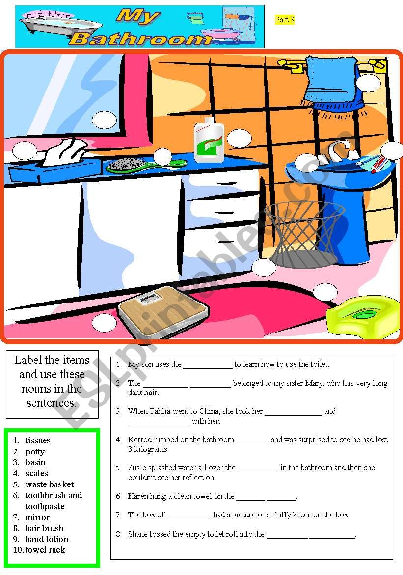 My Bathroom Part 3 of 3 worksheet