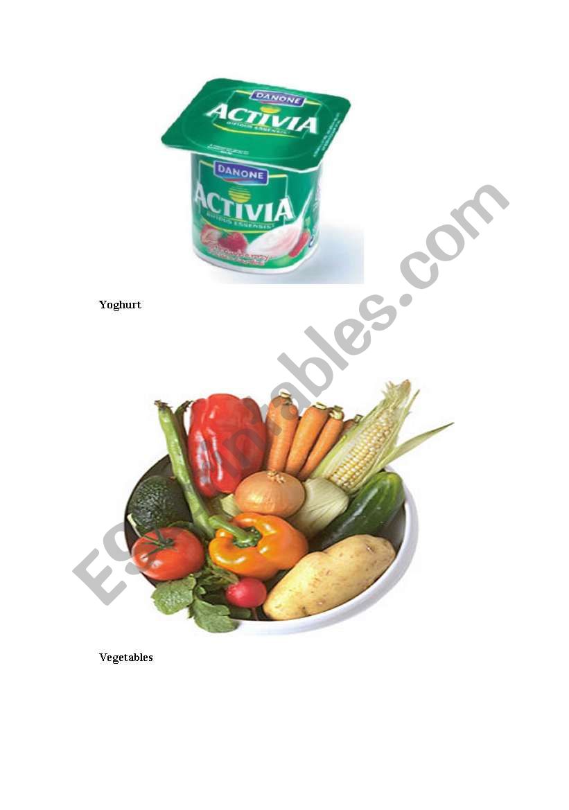 Food Flashcard worksheet