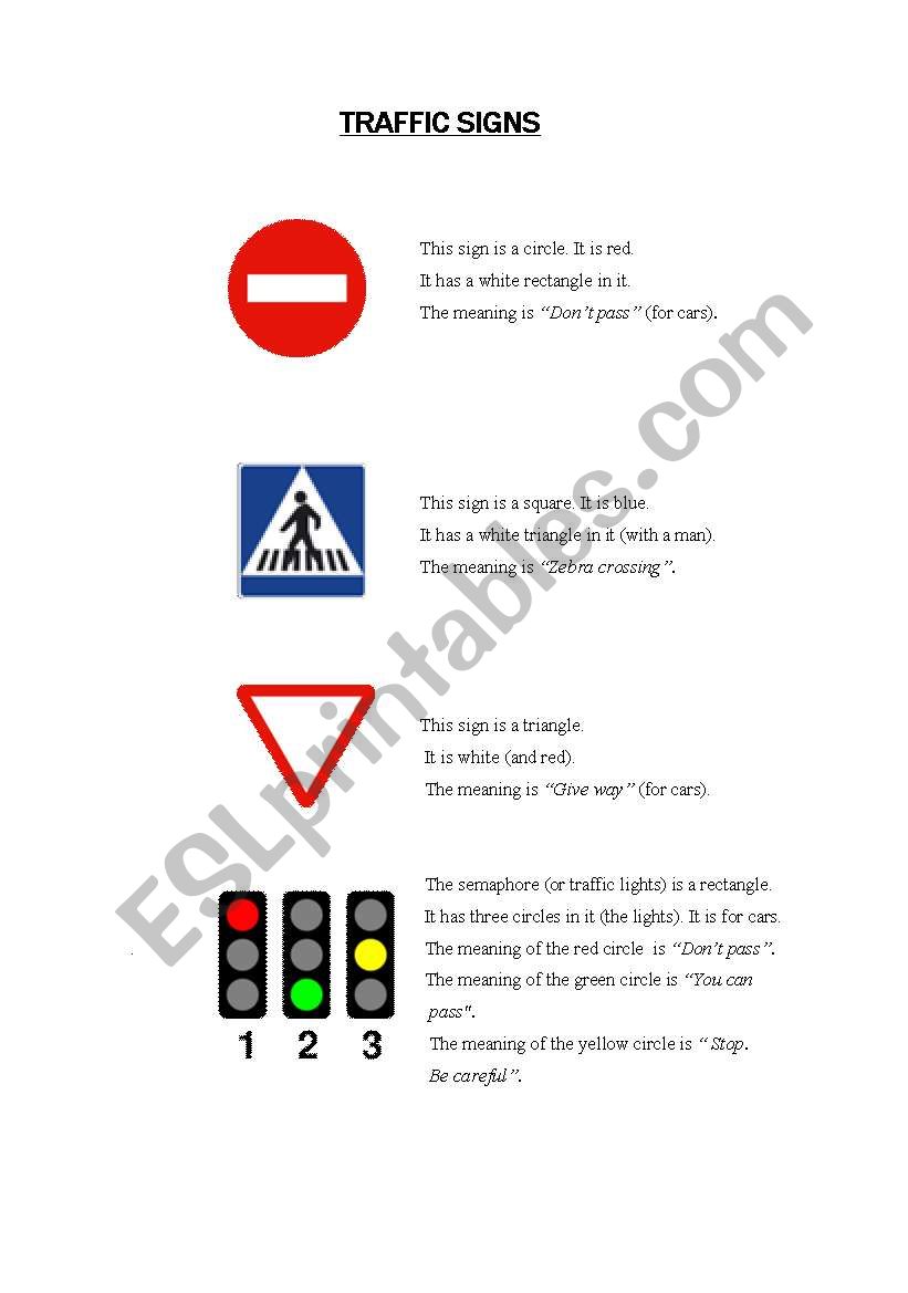 road safety worksheet