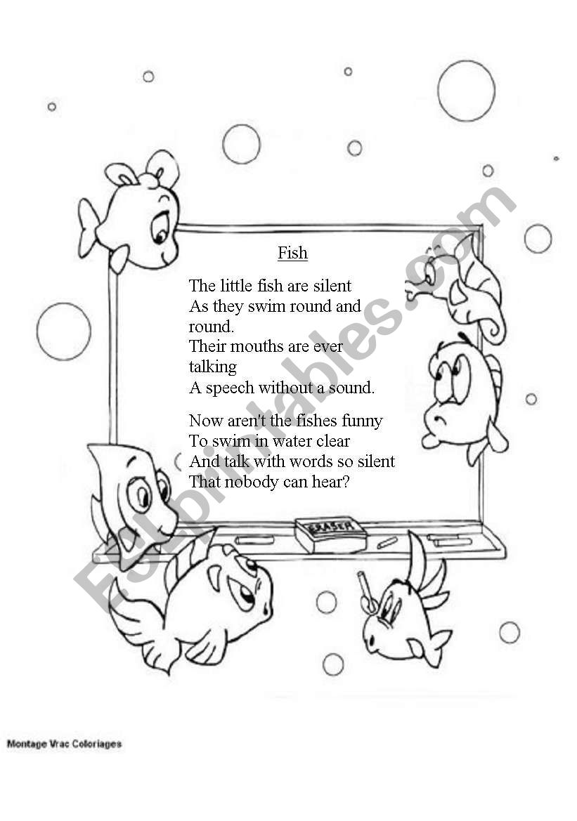 A fish poem  worksheet