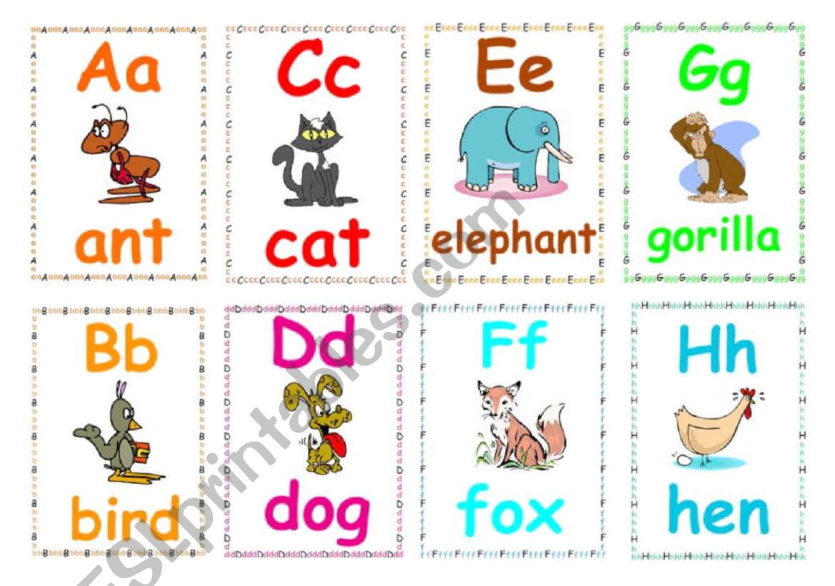 Alphabet flashcards 1 worksheet