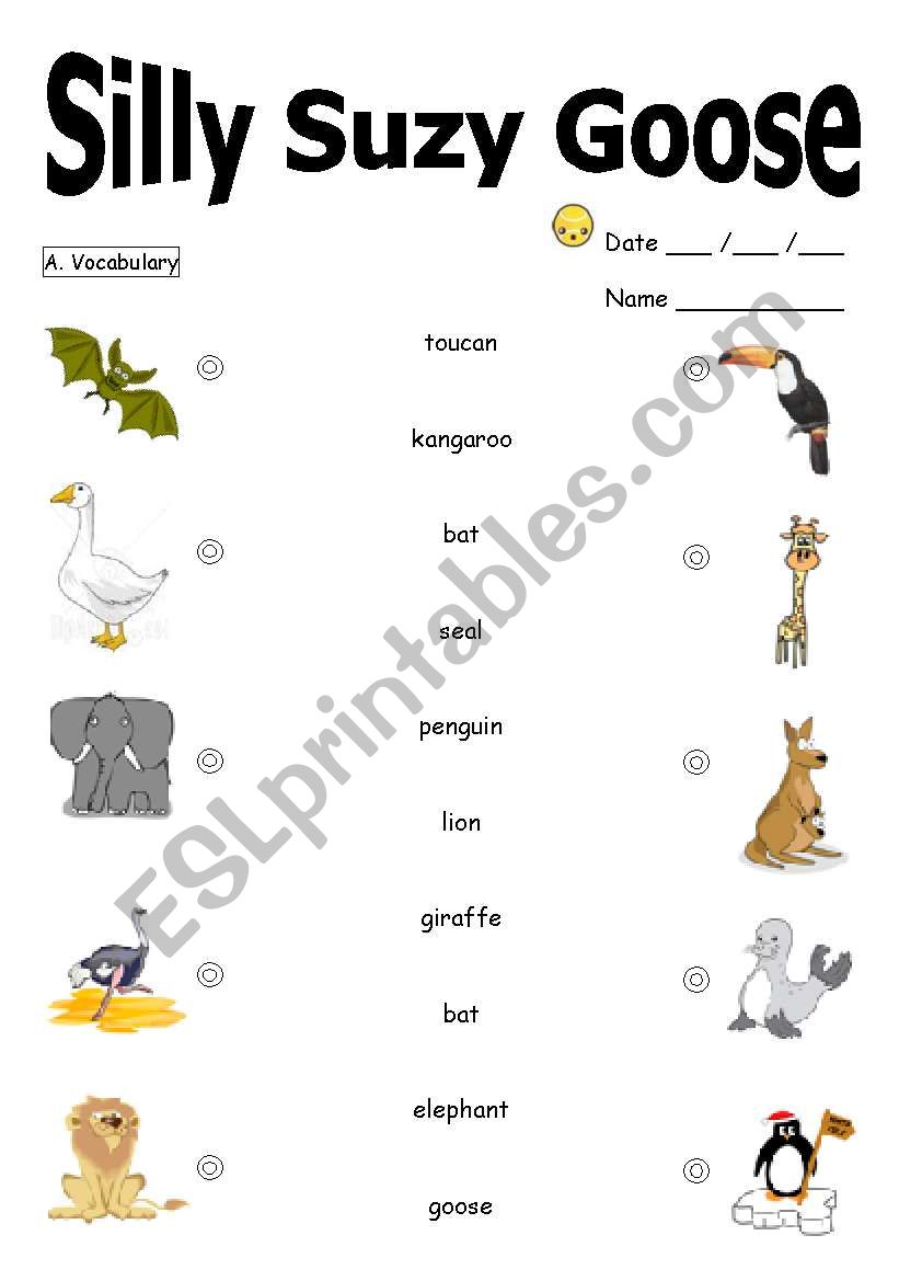 Silly Suzy Goose worksheet